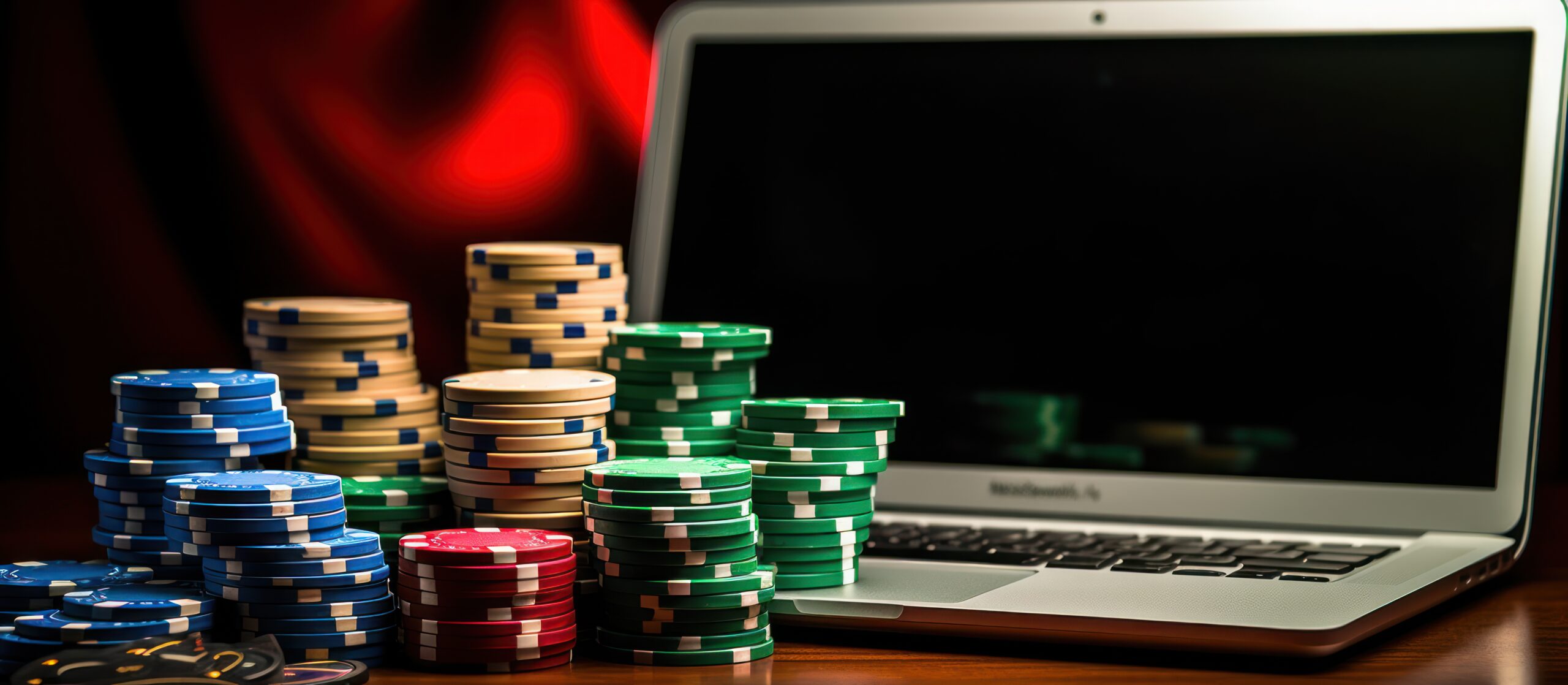 Online casino gambling and internet betting concept with a lapto